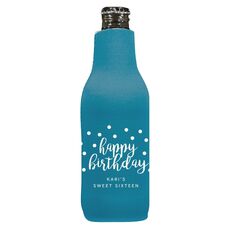 Confetti Dots Happy Birthday Bottle Koozie