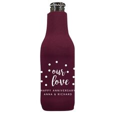Confetti Dots Our Love Bottle Koozie