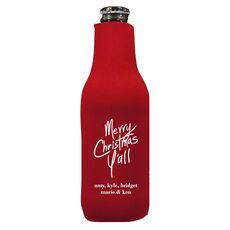 Fun Merry Christmas Y'all Bottle Huggers
