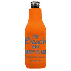 The Beach is My Happy Place Bottle Koozie