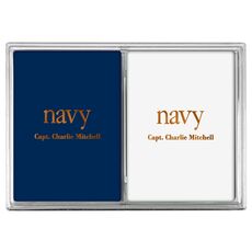 Big Word Navy Double Deck Playing Cards