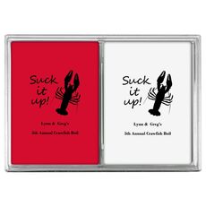 Crawfish Suck It Up Double Deck Playing Cards