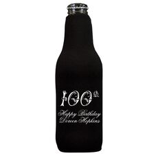 Elegant 100th Scroll Bottle Koozie