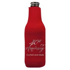 Elegant 40th Anniversary Bottle Koozie
