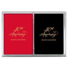 Elegant 40th Anniversary Double Deck Playing Cards