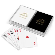 Elegant 50th Anniversary Double Deck Playing Cards