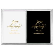 Elegant 70th Anniversary Double Deck Playing Cards