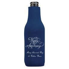 Elegant Happy Anniversary Bottle Koozie