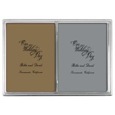 Elegant Our Wedding Day Double Deck Playing Cards