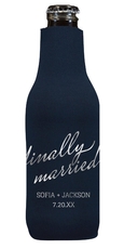 Expressive Script Finally Married Bottle Huggers