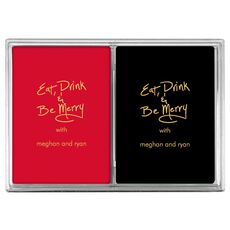 Fun Eat Drink & Be Merry Double Deck Playing Cards