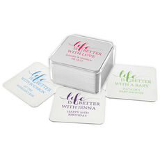 Life Is Better Square Coasters
