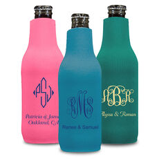 Pick Your Three Letter Monogram Style with Text Bottle Huggers