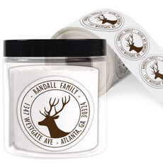 Deer Silhouette Round Address Labels