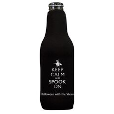 Keep Calm and Spook On Bottle Koozie