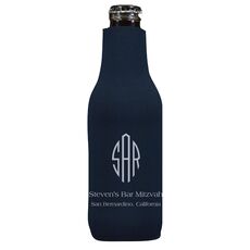 Shaped Oval Monogram with Text Bottle Huggers