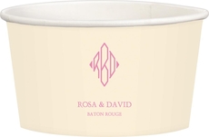 Shaped Diamond Monogram with Text Treat Cups