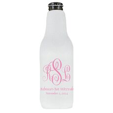 Script Monogram with Small Initials plus Text Bottle Huggers