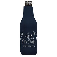 Radiant Happy New Year Bottle Koozie