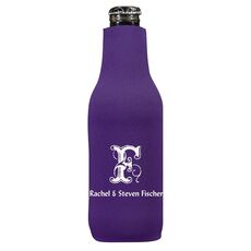 Pick Your Single Initial with Text Bottle Koozie