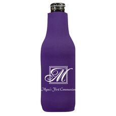 Pick Your Single Initial Monogram with Text Bottle Huggers