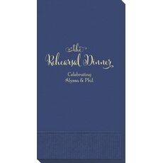 Curly Script Rehearsal Dinner Guest Towels