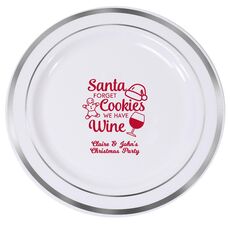 Santa Forget Cookies Premium Banded Plastic Plates