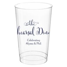 Curly Script Rehearsal Dinner Clear Plastic Cups