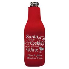 Santa Forget Cookies Bottle Koozie