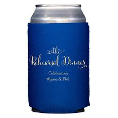 Curly Script Rehearsal Dinner Collapsible Koozies