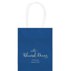 Curly Script Rehearsal Dinner Mini Twisted Handled Bags
