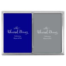 Curly Script Rehearsal Dinner Double Deck Playing Cards
