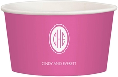 Outline Shaped Oval Monogram with Text Treat Cups