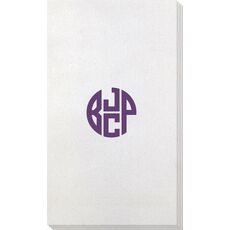 4 Initial Rounded Monogram Bamboo Luxe Guest Towels
