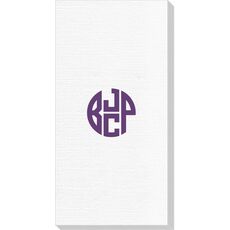 4 Initial Rounded Monogram Deville Guest Towels